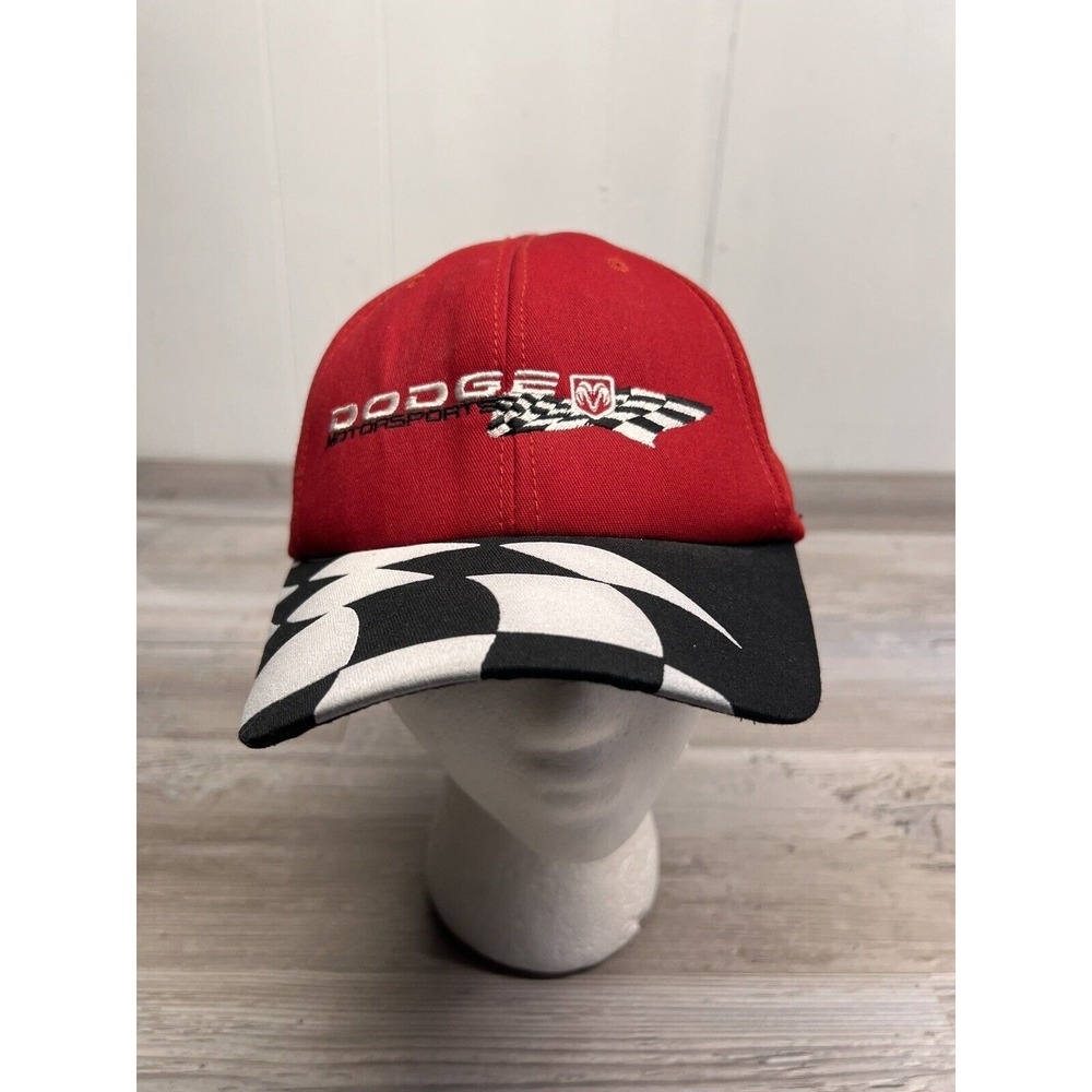 Dodge Motorsports Hat Adult Size Red Adjustable‎ Cap One Size Fits All Mens